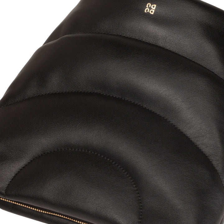 DUDU Borsa Donna a Spalla e Tracolla Trapuntata Imbottita in Pelle Nappa, Borsa Grande con Cerniera e Doppia Tracolla, Design Elegante