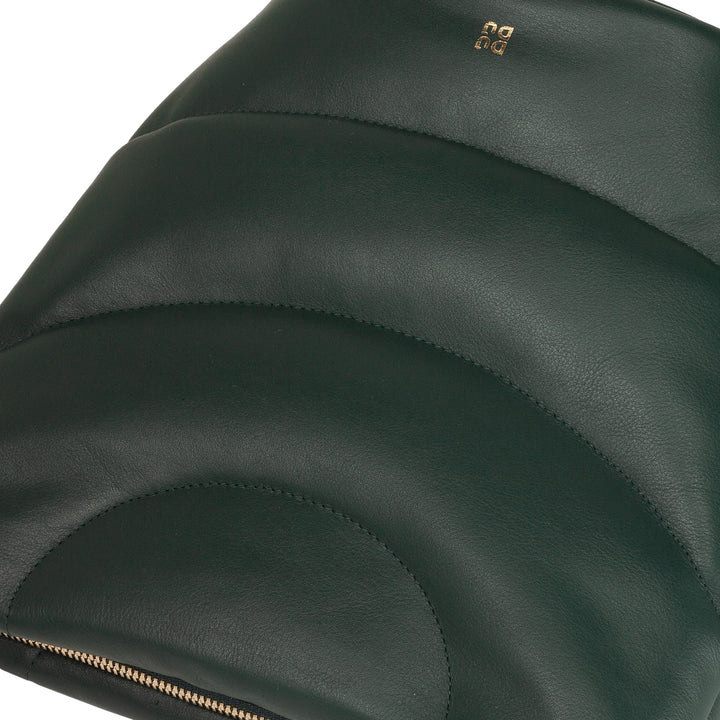 DUDU Borsa Donna a Spalla e Tracolla Trapuntata Imbottita in Pelle Nappa, Borsa Grande con Cerniera e Doppia Tracolla, Design Elegante