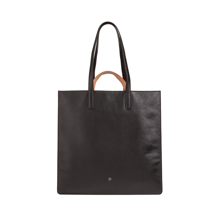 DUDU Große weiche Damentasche, Einkaufstasche aus farbigem Leder, Doppelgriffe, elegante Umhängetasche, große Handtasche