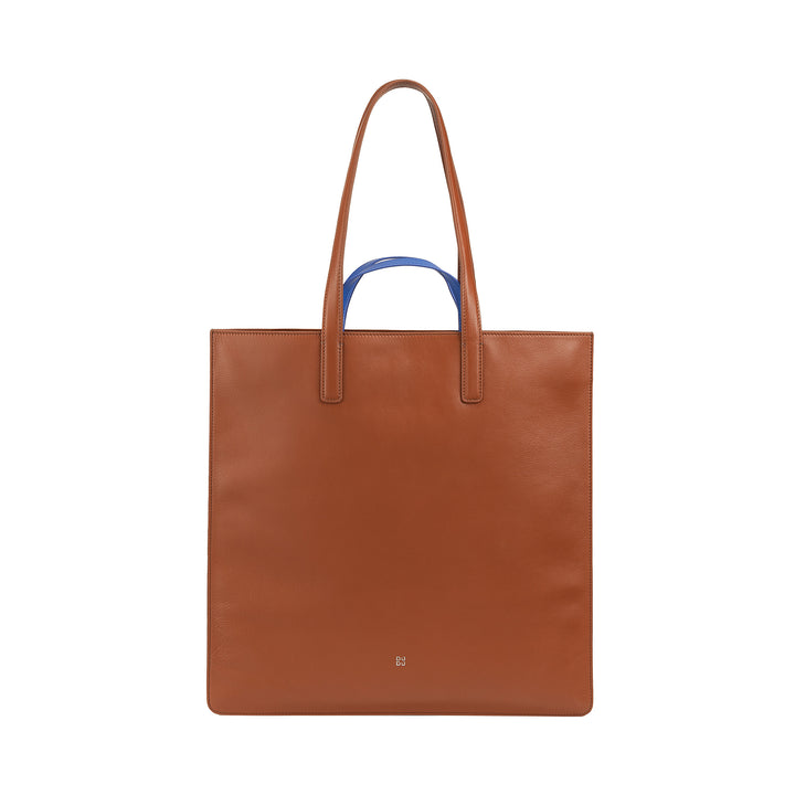 DUDU Große weiche Damentasche, Einkaufstasche aus farbigem Leder, Doppelgriffe, elegante Umhängetasche, große Handtasche