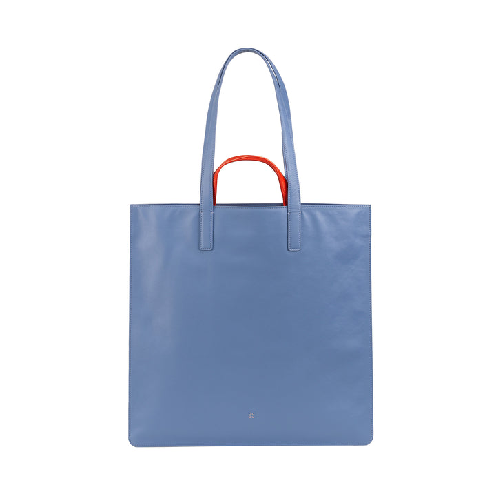 DUDU Große weiche Damentasche, Einkaufstasche aus farbigem Leder, Doppelgriffe, elegante Umhängetasche, große Handtasche