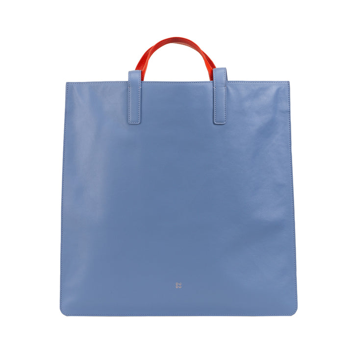 DUDU Große weiche Damentasche, Einkaufstasche aus farbigem Leder, Doppelgriffe, elegante Umhängetasche, große Handtasche