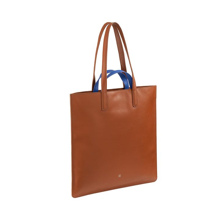 DUDU Große weiche Damentasche, Einkaufstasche aus farbigem Leder, Doppelgriffe, elegante Umhängetasche, große Handtasche