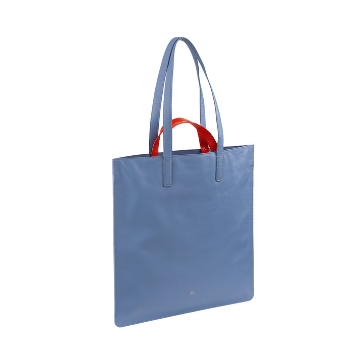 DUDU Große weiche Damentasche, Einkaufstasche aus farbigem Leder, Doppelgriffe, elegante Umhängetasche, große Handtasche