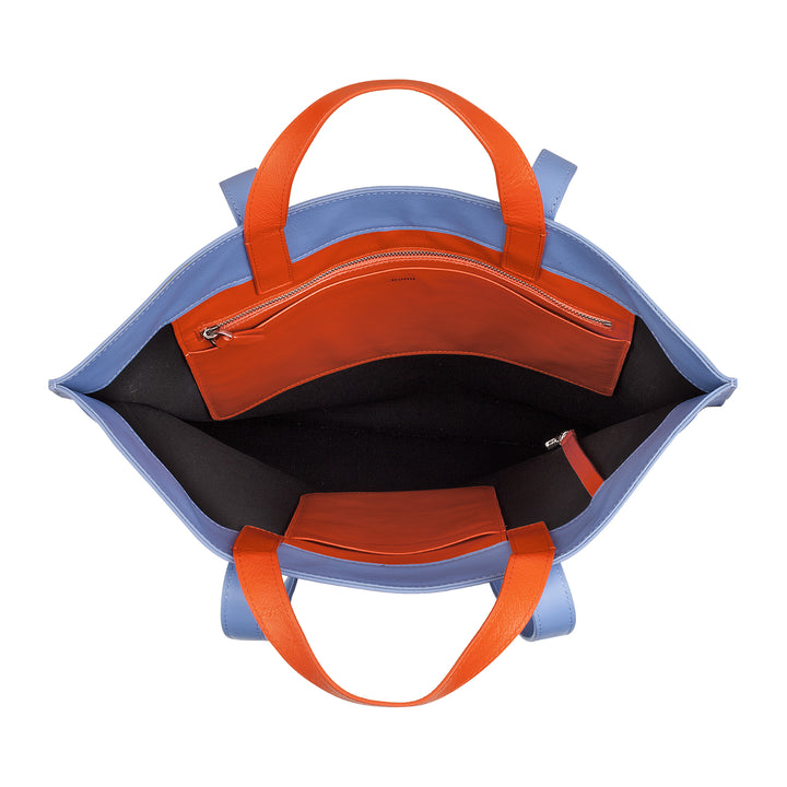 DUDU Große weiche Damentasche, Einkaufstasche aus farbigem Leder, Doppelgriffe, elegante Umhängetasche, große Handtasche