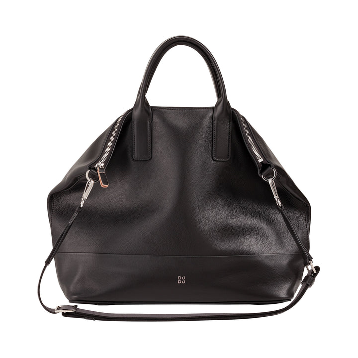 DUDU Borsa a Tracolla Spalla Elegante Donna in Vera Pelle, Borsa a Mano con Due Manici e Cerniera Zip