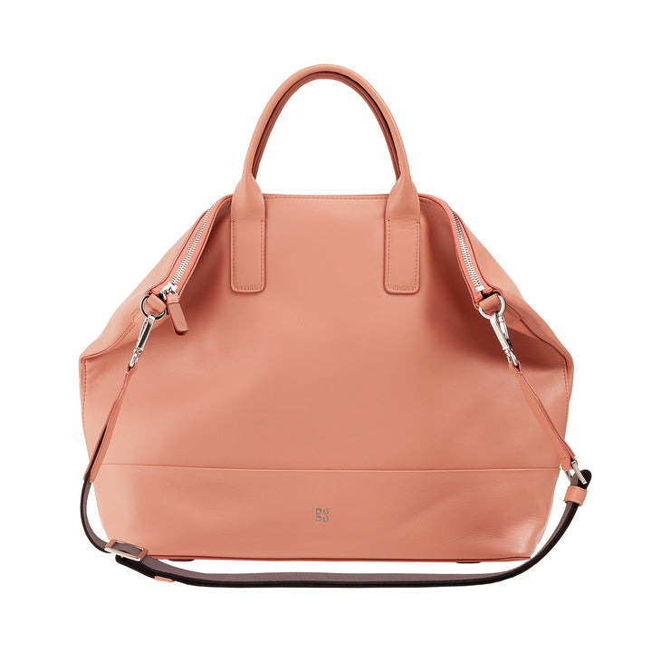 DUDU Borsa a Tracolla Spalla Elegante Donna in Vera Pelle, Borsa a Mano con Due Manici e Cerniera Zip