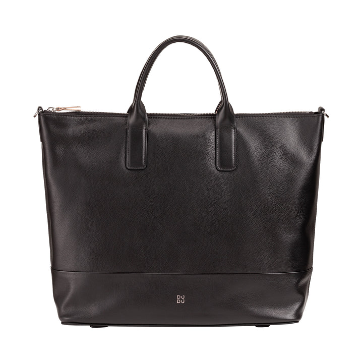 DUDU Borsa a Tracolla Spalla Elegante Donna in Vera Pelle, Borsa a Mano con Due Manici e Cerniera Zip
