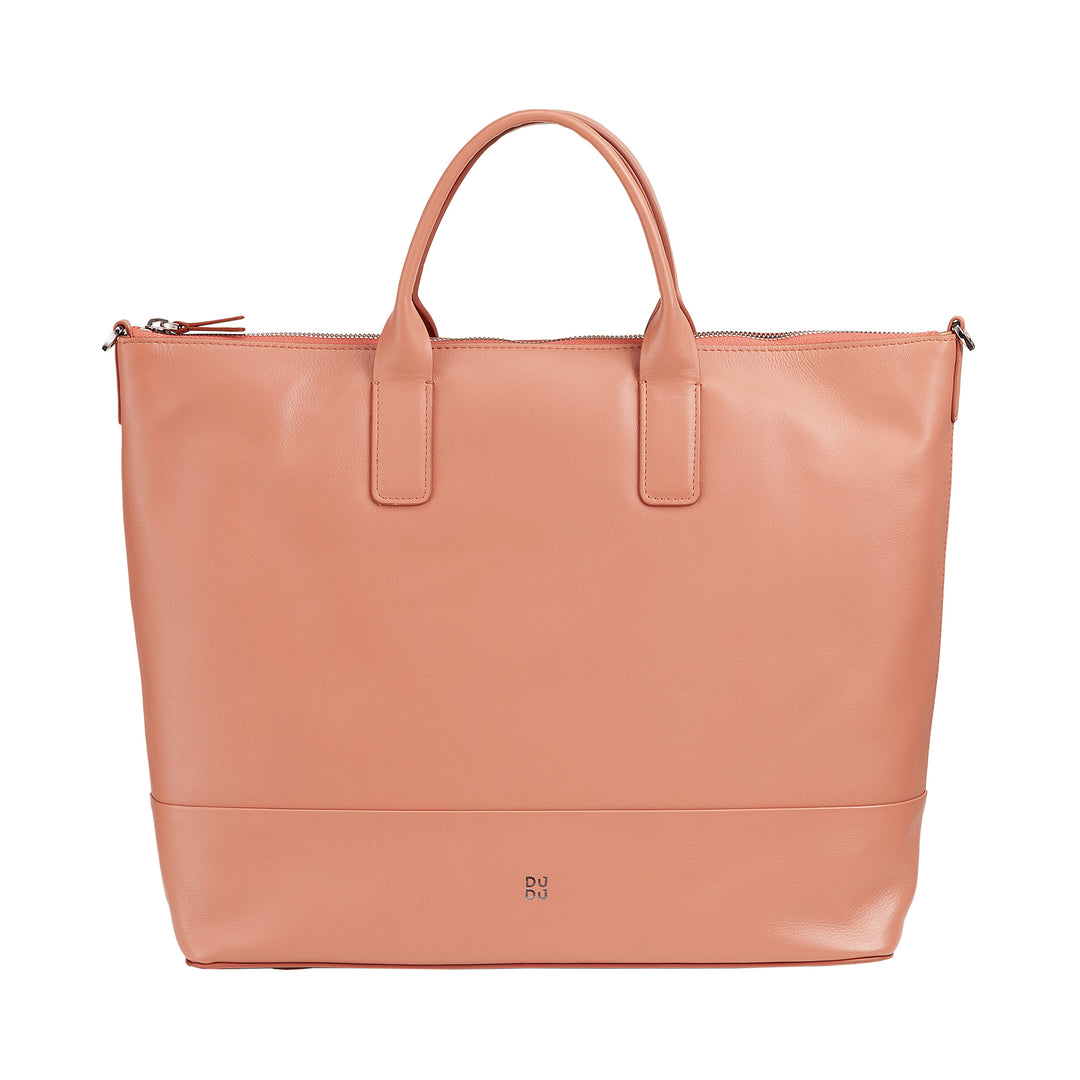 DUDU Borsa a Tracolla Spalla Elegante Donna in Vera Pelle, Borsa a Mano con Due Manici e Cerniera Zip