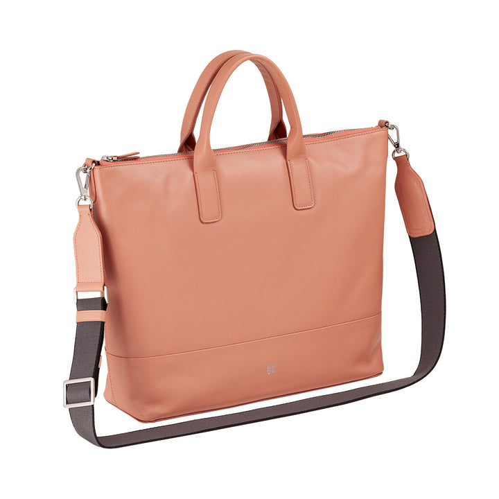 DUDU Borsa a Tracolla Spalla Elegante Donna in Vera Pelle, Borsa a Mano con Due Manici e Cerniera Zip