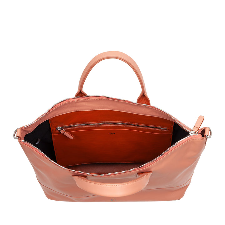 DUDU Borsa a Tracolla Spalla Elegante Donna in Vera Pelle, Borsa a Mano con Due Manici e Cerniera Zip
