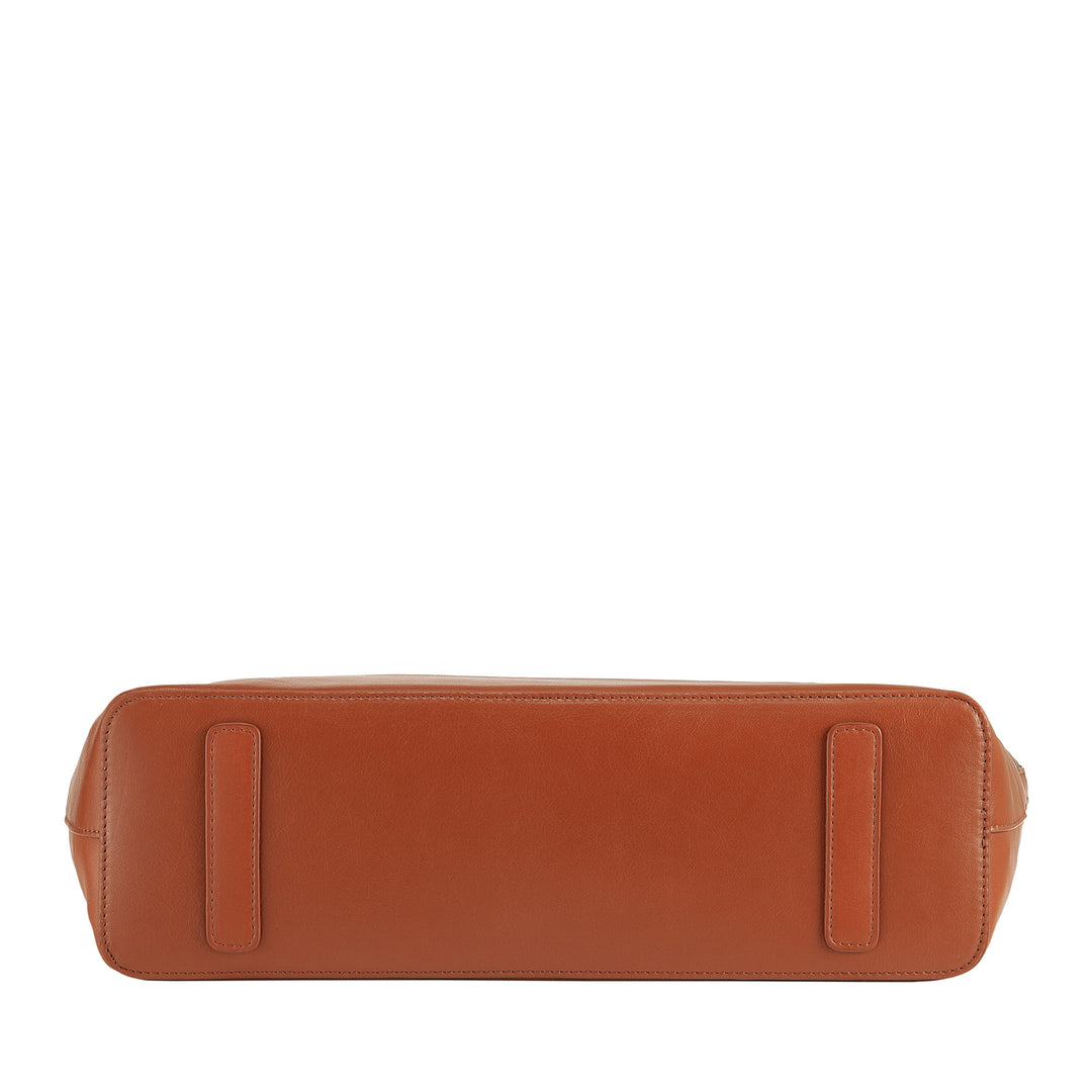 DUDU Borsa a Tracolla Spalla Elegante Donna in Vera Pelle, Borsa a Mano con Due Manici e Cerniera Zip