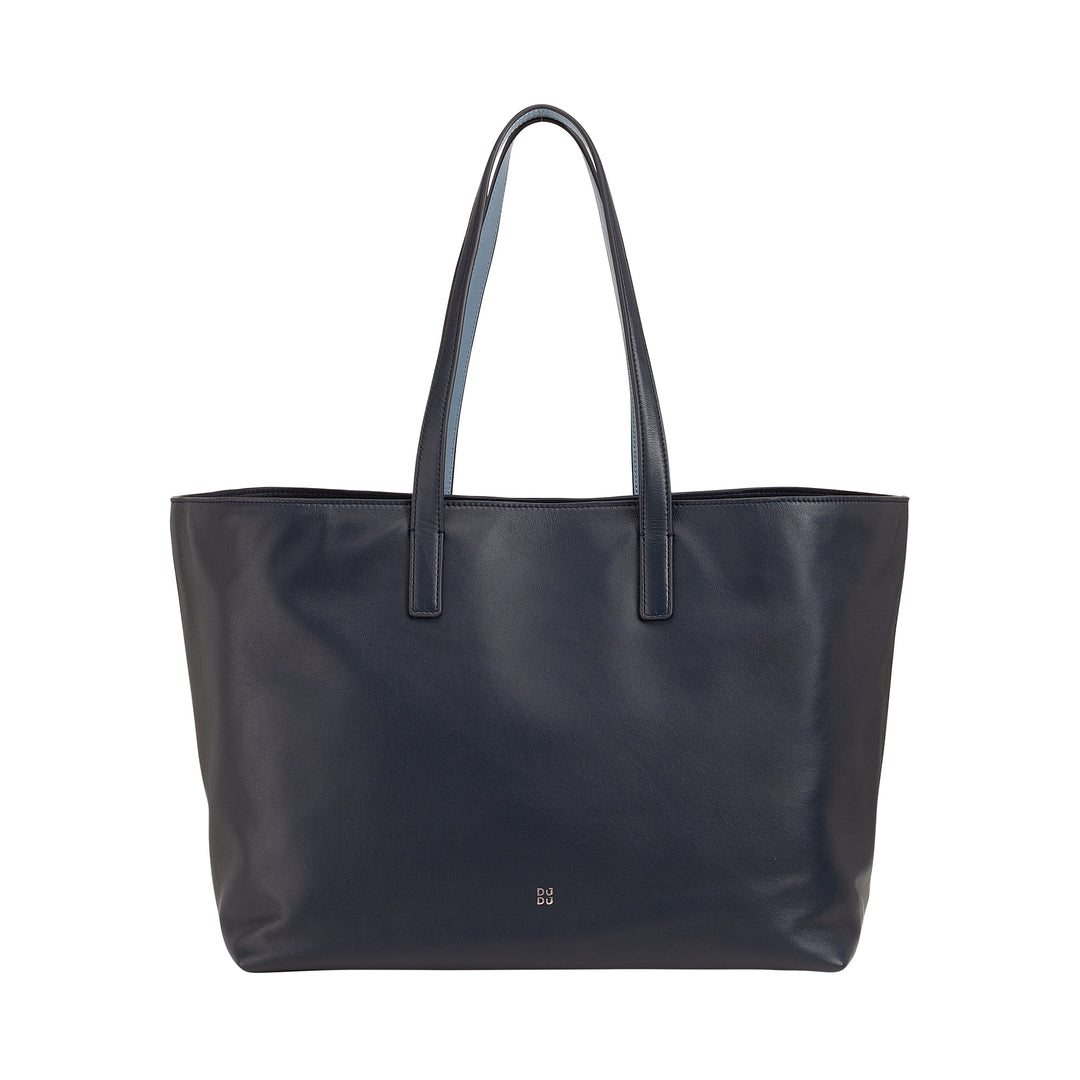 DUDU Borsa Donna Grande in Pelle, Borsa Tote Shopper Morbida, Borsa a Spalla con Due Manici, Borsa a Mano Capiente Fashion