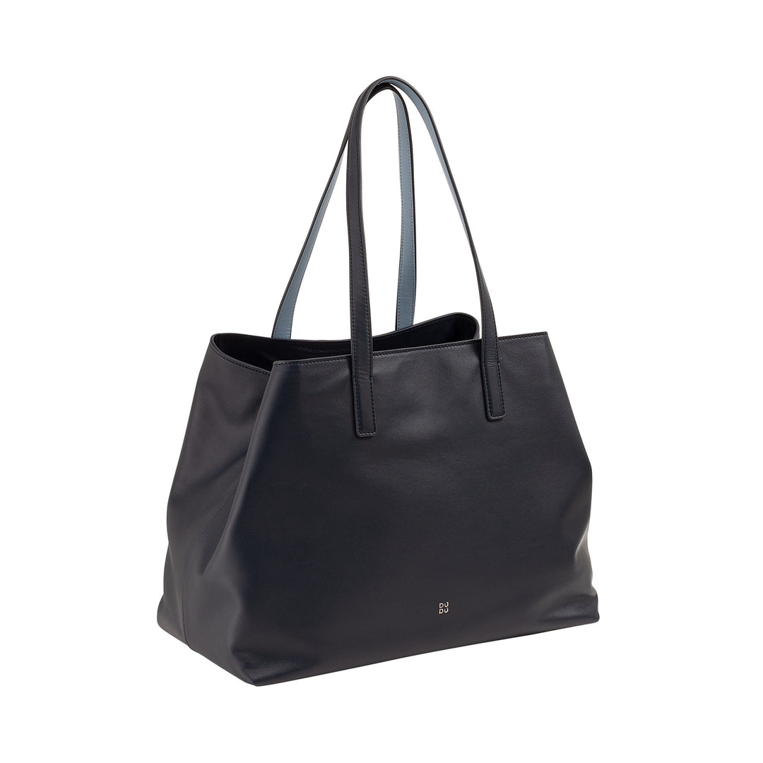 DUDU Borsa Donna Grande in Pelle, Borsa Tote Shopper Morbida, Borsa a Spalla con Due Manici, Borsa a Mano Capiente Fashion