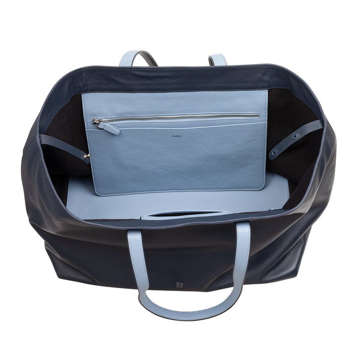 DUDU Borsa Donna Grande in Pelle, Borsa Tote Shopper Morbida, Borsa a Spalla con Due Manici, Borsa a Mano Capiente Fashion