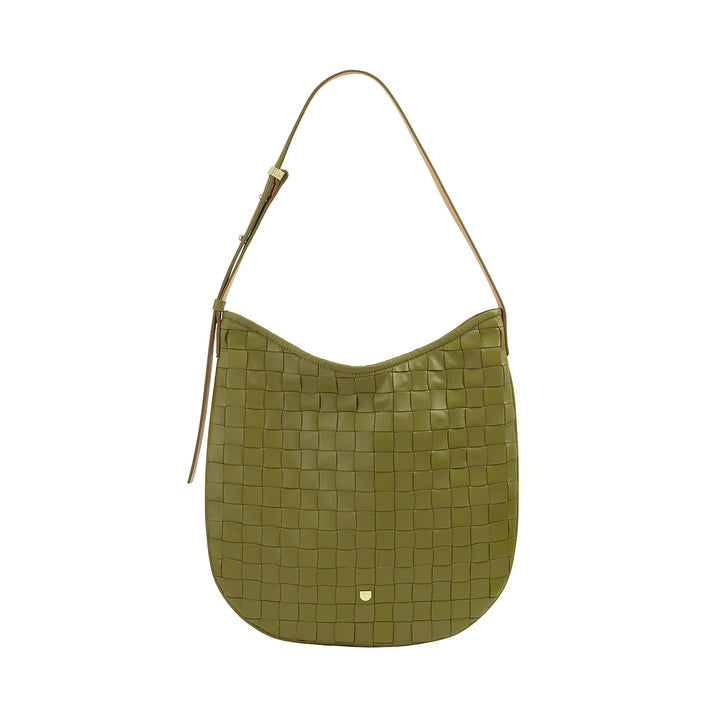 DUDU Borsa a Spalla Donna in Pelle Intrecciata – Elegante Borsa Hobo con Cerniera, Borsa a Tracolla in Vera Pelle con Manico Regolabile e Interni Capienti