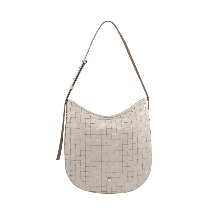 DUDU Borsa a Spalla Donna in Pelle Intrecciata – Elegante Borsa Hobo con Cerniera, Borsa a Tracolla in Vera Pelle con Manico Regolabile e Interni Capienti