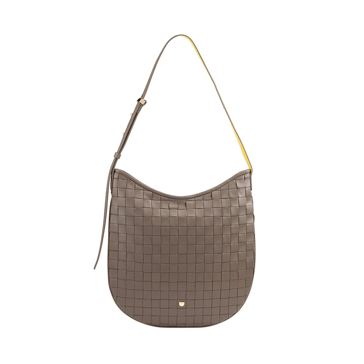 DUDU Borsa a Spalla Donna in Pelle Intrecciata – Elegante Borsa Hobo con Cerniera, Borsa a Tracolla in Vera Pelle con Manico Regolabile e Interni Capienti