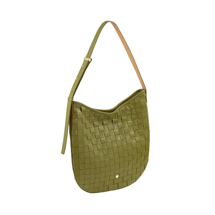 DUDU Borsa a Spalla Donna in Pelle Intrecciata – Elegante Borsa Hobo con Cerniera, Borsa a Tracolla in Vera Pelle con Manico Regolabile e Interni Capienti