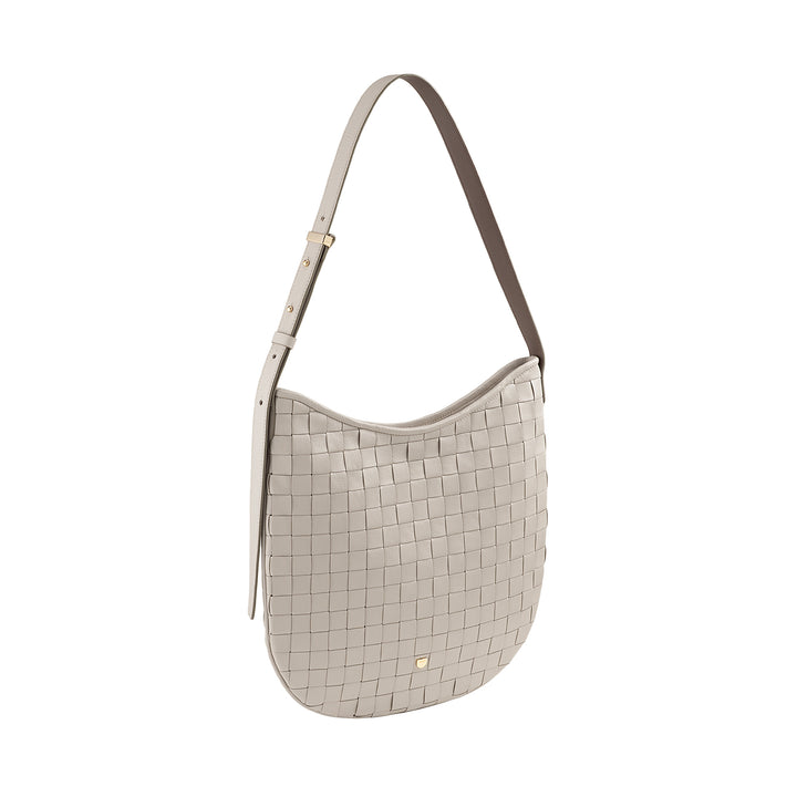 DUDU Borsa a Spalla Donna in Pelle Intrecciata – Elegante Borsa Hobo con Cerniera, Borsa a Tracolla in Vera Pelle con Manico Regolabile e Interni Capienti