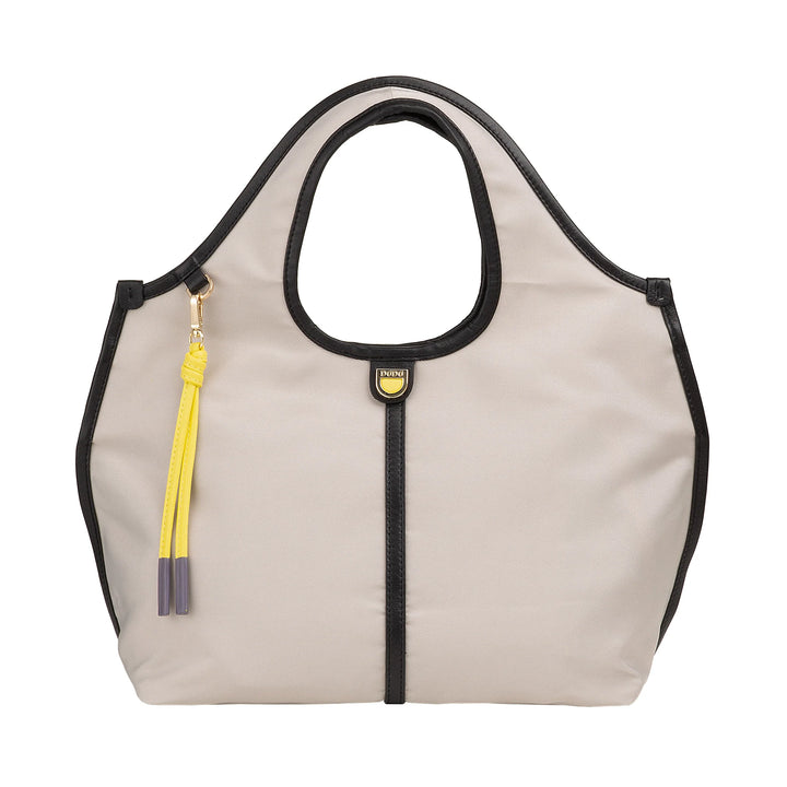 DUDU Borsa Donna a Mano a Tracolla Piccola in Nylon e Pelle – Shopper Leggera con Tracolla Regolabile e Chiusura Magnetica