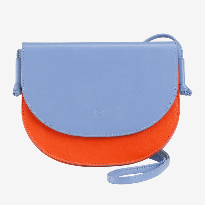 DUDU Borsa a Tracolla Donna Piccola in Pelle, Borsetta Design Sottile Compatta con Chiusura a Bottone, Tracolla Regolabile