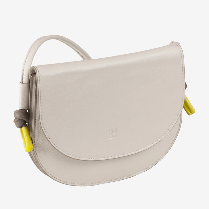 DUDU Borsa a Tracolla Donna Piccola in Pelle, Borsetta Design Sottile Compatta con Chiusura a Bottone, Tracolla Regolabile