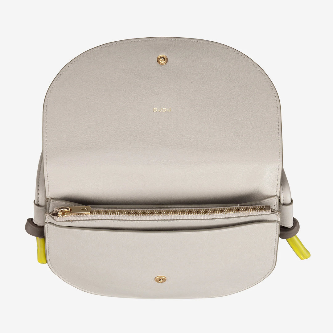 DUDU Borsa a Tracolla Donna Piccola in Pelle, Borsetta Design Sottile Compatta con Chiusura a Bottone, Tracolla Regolabile