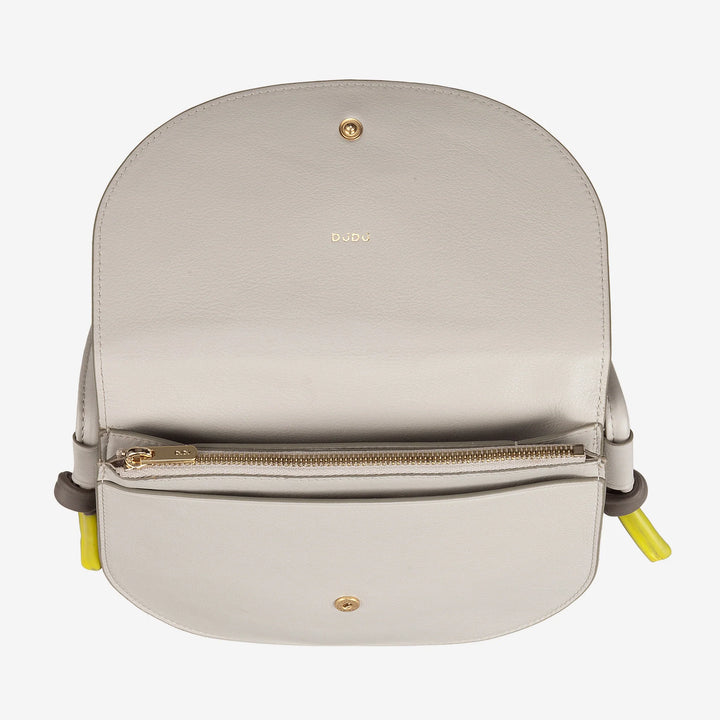 DUDU Borsa a Tracolla Donna Piccola in Pelle, Borsetta Design Sottile Compatta con Chiusura a Bottone, Tracolla Regolabile