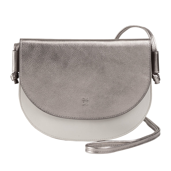 DUDU Borsa a Tracolla Donna Piccola in Pelle, Borsetta Design Sottile Compatta con Chiusura a Bottone, Tracolla Regolabile