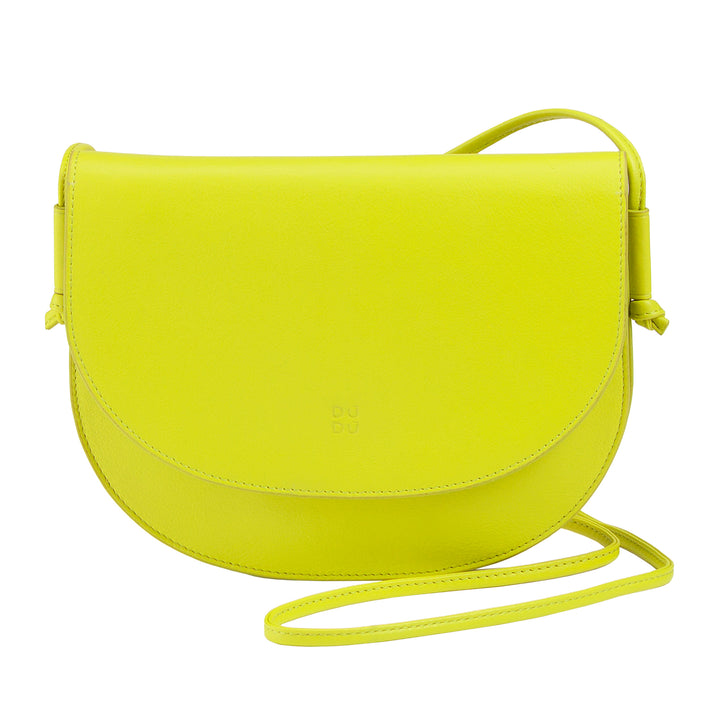 DUDU Borsa a Tracolla Donna Piccola in Pelle, Borsetta Design Sottile Compatta con Chiusura a Bottone, Tracolla Regolabile