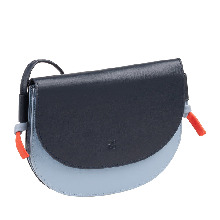 DUDU Borsa a Tracolla Donna Piccola in Pelle, Borsetta Design Sottile Compatta con Chiusura a Bottone, Tracolla Regolabile