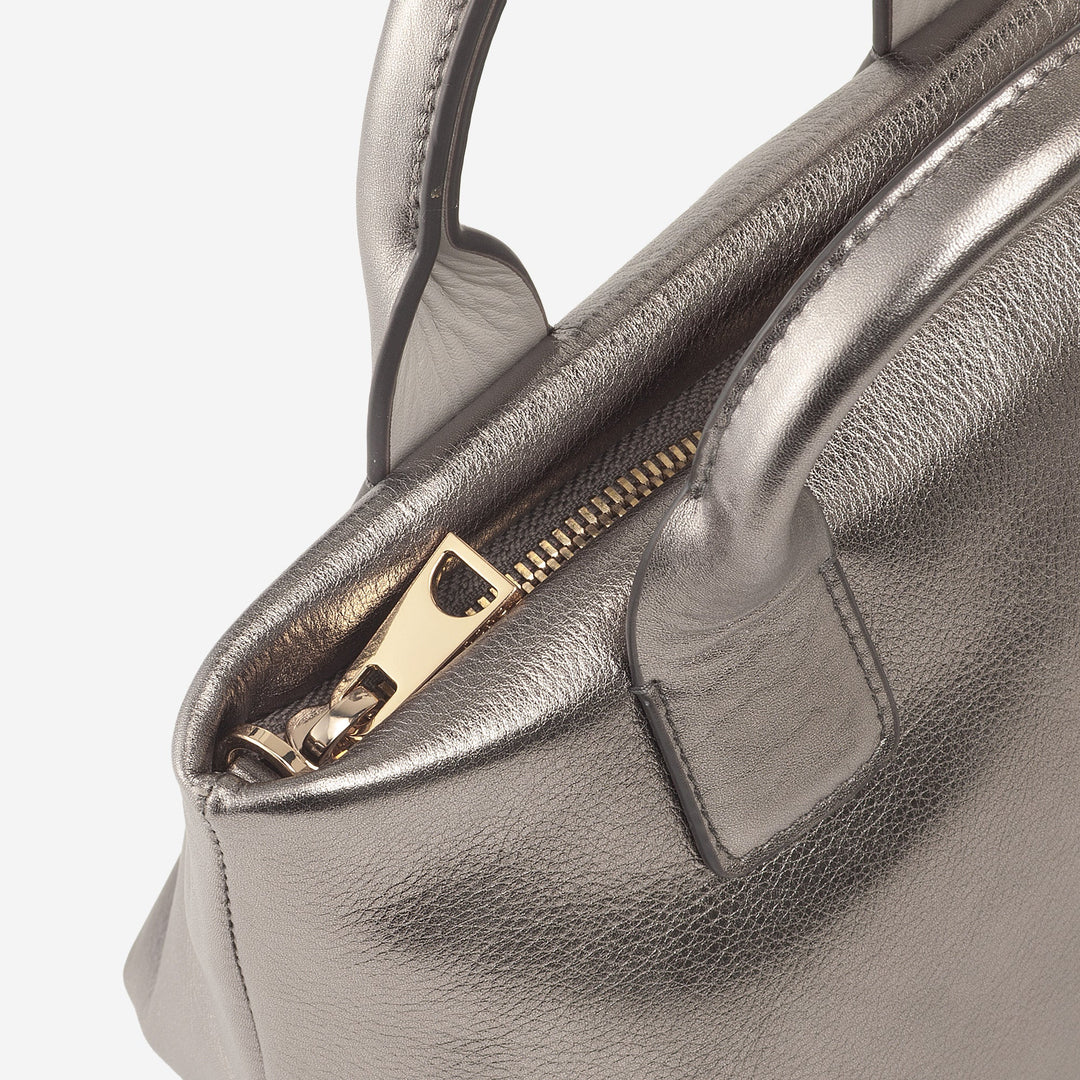 DUDU Borsa Donna Piccola a Tracolla in Vera Pelle, Borsa Mini Bag da Sera Elegante, 22 x 13 cm, Doppi Manici, Tracolla a Catena, Chiusura Zip