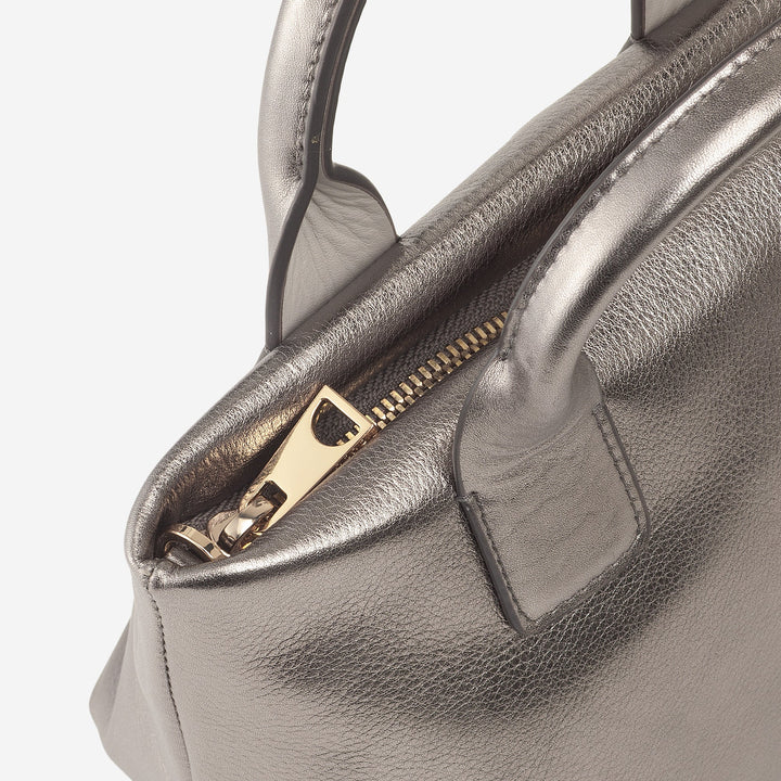 DUDU Borsa Donna Piccola a Tracolla in Vera Pelle, Borsa Mini Bag da Sera Elegante, 22 x 13 cm, Doppi Manici, Tracolla a Catena, Chiusura Zip