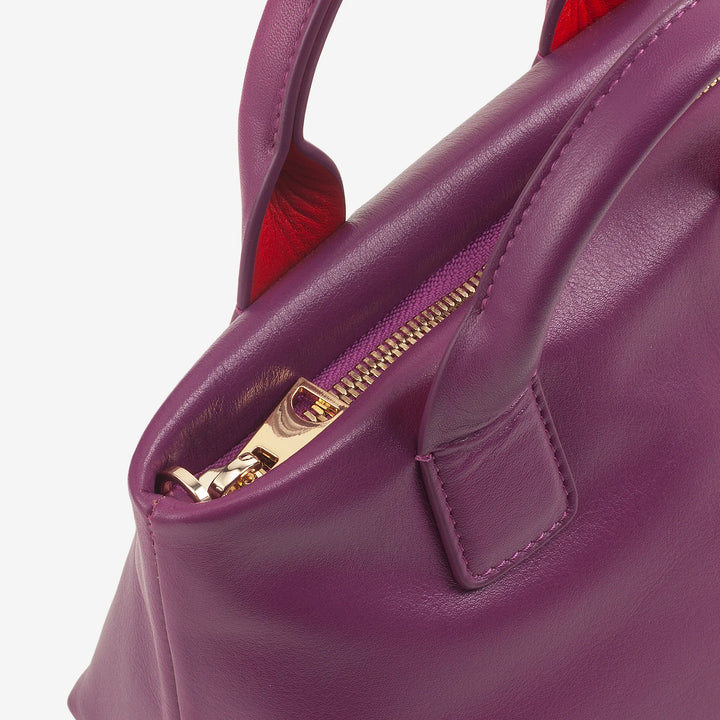 DUDU Borsa Donna Piccola a Tracolla in Vera Pelle, Borsa Mini Bag da Sera Elegante, 22 x 13 cm, Doppi Manici, Tracolla a Catena, Chiusura Zip