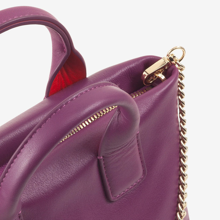 DUDU Borsa Donna Piccola a Tracolla in Vera Pelle, Borsa Mini Bag da Sera Elegante, 22 x 13 cm, Doppi Manici, Tracolla a Catena, Chiusura Zip