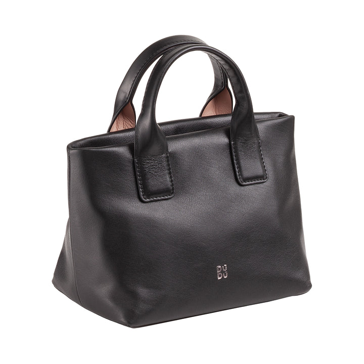 DUDU Borsa Donna Piccola a Tracolla in Vera Pelle, Borsa Mini Bag da Sera Elegante, 22 x 13 cm, Doppi Manici, Tracolla a Catena, Chiusura Zip