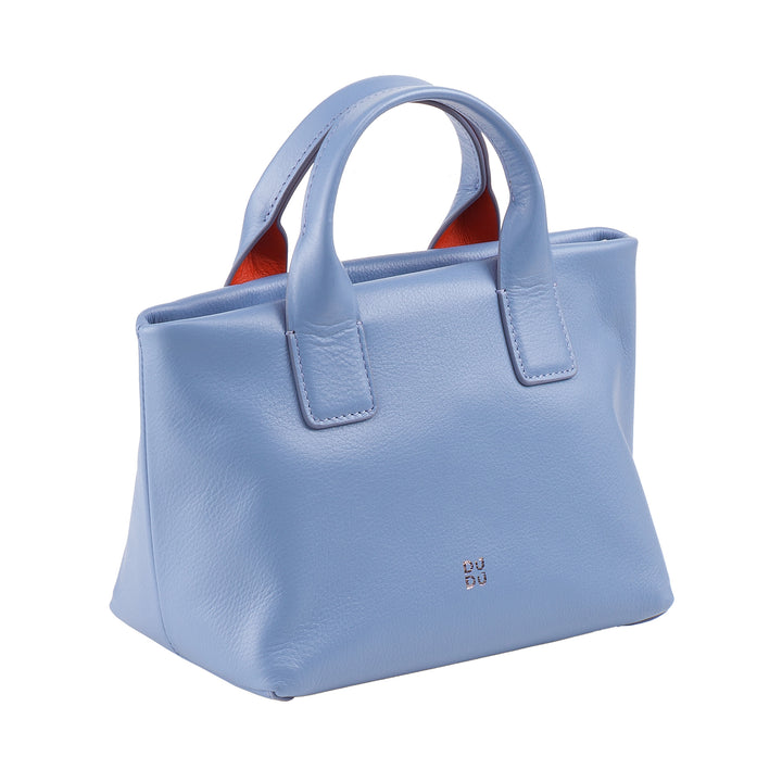 DUDU Borsa Donna Piccola a Tracolla in Vera Pelle, Borsa Mini Bag da Sera Elegante, 22 x 13 cm, Doppi Manici, Tracolla a Catena, Chiusura Zip