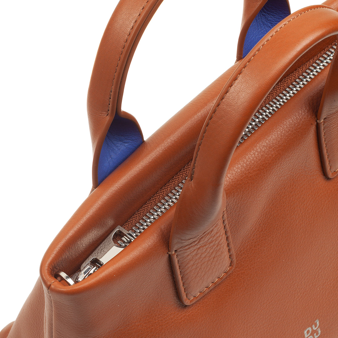 DUDU Borsa Donna Piccola a Tracolla in Vera Pelle, Borsa Mini Bag da Sera Elegante, 22 x 13 cm, Doppi Manici, Tracolla a Catena, Chiusura Zip