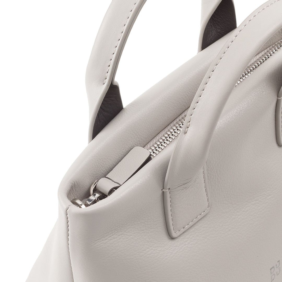 DUDU Borsa Donna Piccola a Tracolla in Vera Pelle, Borsa Mini Bag da Sera Elegante, 22 x 13 cm, Doppi Manici, Tracolla a Catena, Chiusura Zip