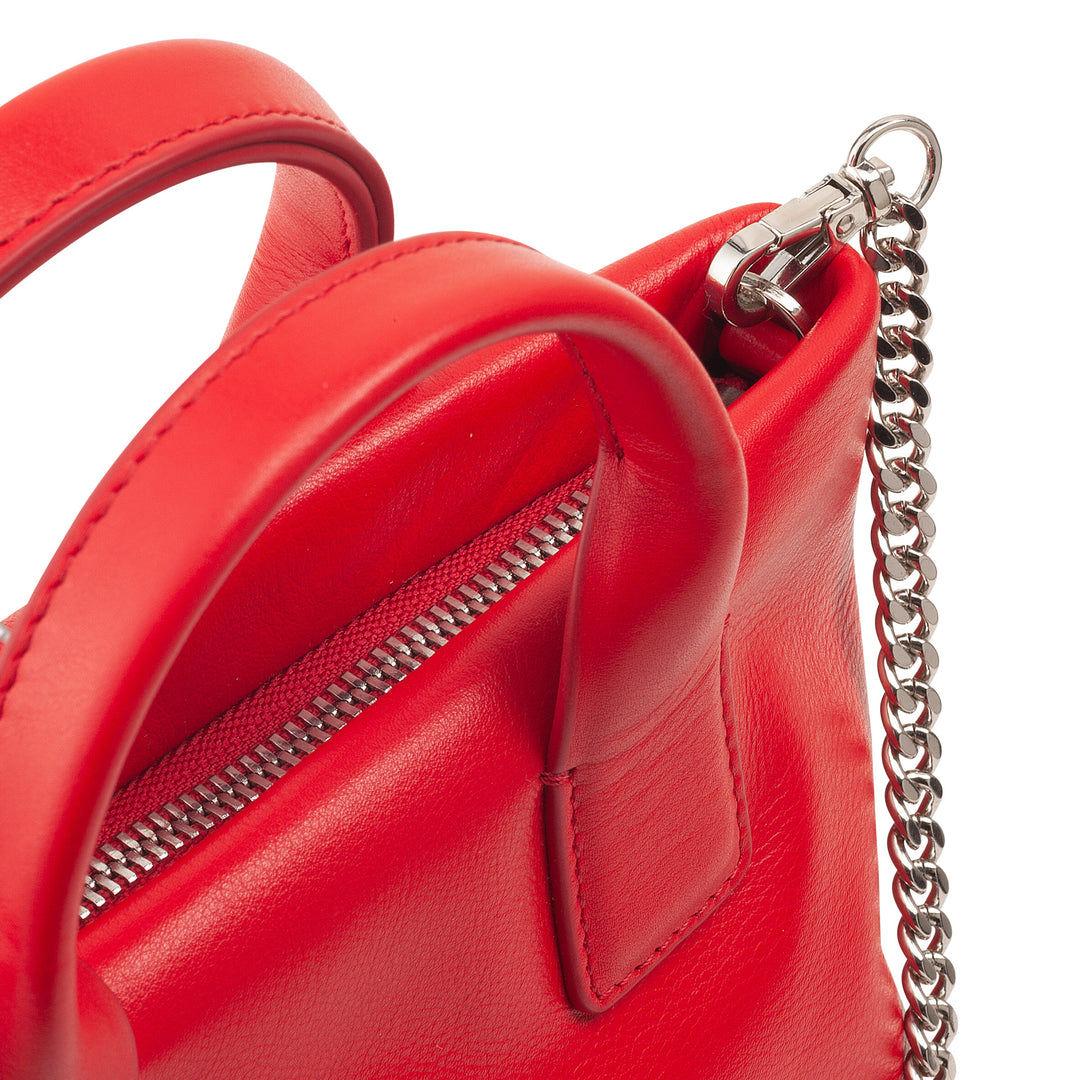 DUDU Borsa Donna Piccola a Tracolla in Vera Pelle, Borsa Mini Bag da Sera Elegante, 22 x 13 cm, Doppi Manici, Tracolla a Catena, Chiusura Zip