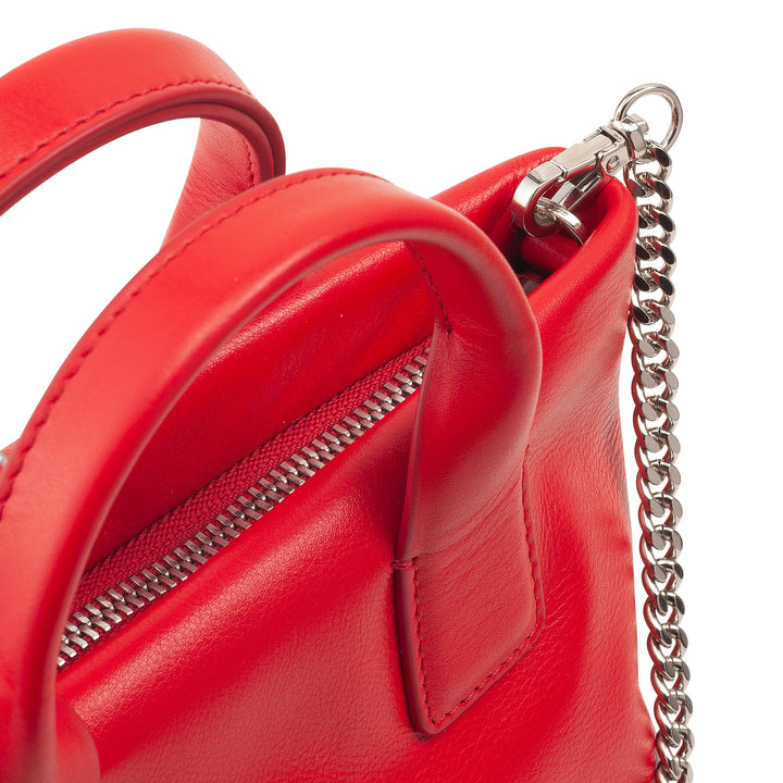 DUDU Borsa Donna Piccola a Tracolla in Vera Pelle, Borsa Mini Bag da Sera Elegante, 22 x 13 cm, Doppi Manici, Tracolla a Catena, Chiusura Zip