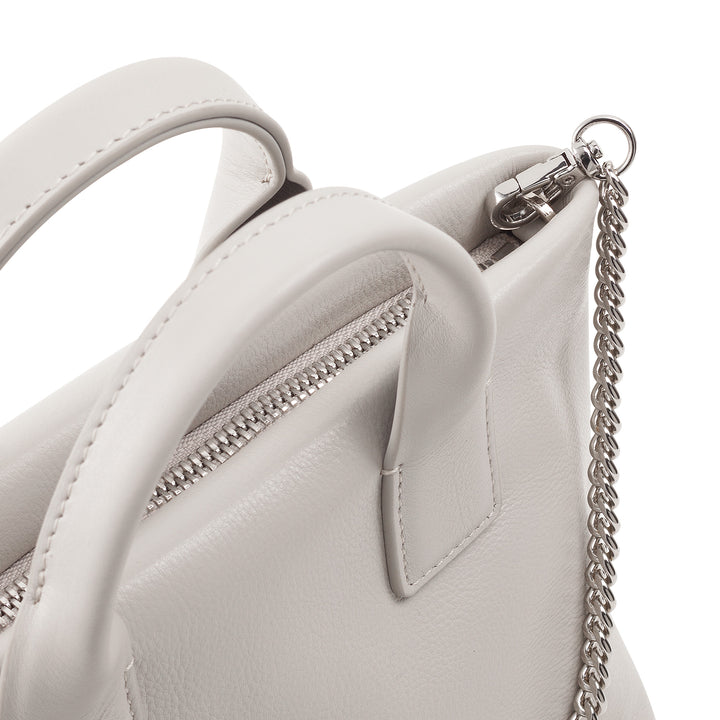 DUDU Borsa Donna Piccola a Tracolla in Vera Pelle, Borsa Mini Bag da Sera Elegante, 22 x 13 cm, Doppi Manici, Tracolla a Catena, Chiusura Zip