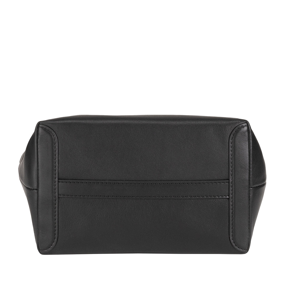 DUDU Borsa Donna Piccola a Tracolla in Vera Pelle, Borsa Mini Bag da Sera Elegante, 22 x 13 cm, Doppi Manici, Tracolla a Catena, Chiusura Zip