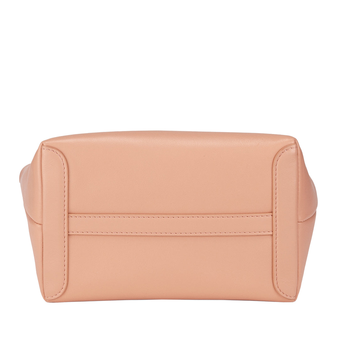 DUDU Borsa Donna Piccola a Tracolla in Vera Pelle, Borsa Mini Bag da Sera Elegante, 22 x 13 cm, Doppi Manici, Tracolla a Catena, Chiusura Zip