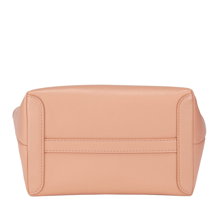 DUDU Borsa Donna Piccola a Tracolla in Vera Pelle, Borsa Mini Bag da Sera Elegante, 22 x 13 cm, Doppi Manici, Tracolla a Catena, Chiusura Zip