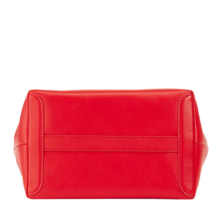 DUDU Borsa Donna Piccola a Tracolla in Vera Pelle, Borsa Mini Bag da Sera Elegante, 22 x 13 cm, Doppi Manici, Tracolla a Catena, Chiusura Zip