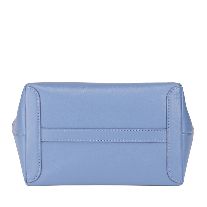 DUDU Borsa Donna Piccola a Tracolla in Vera Pelle, Borsa Mini Bag da Sera Elegante, 22 x 13 cm, Doppi Manici, Tracolla a Catena, Chiusura Zip