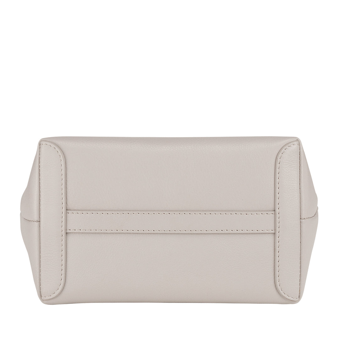 DUDU Borsa Donna Piccola a Tracolla in Vera Pelle, Borsa Mini Bag da Sera Elegante, 22 x 13 cm, Doppi Manici, Tracolla a Catena, Chiusura Zip