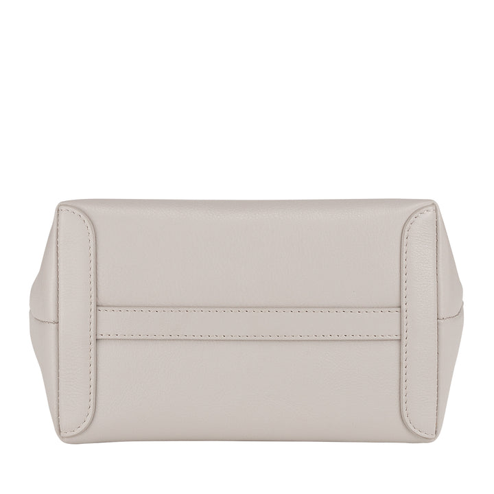 DUDU Borsa Donna Piccola a Tracolla in Vera Pelle, Borsa Mini Bag da Sera Elegante, 22 x 13 cm, Doppi Manici, Tracolla a Catena, Chiusura Zip